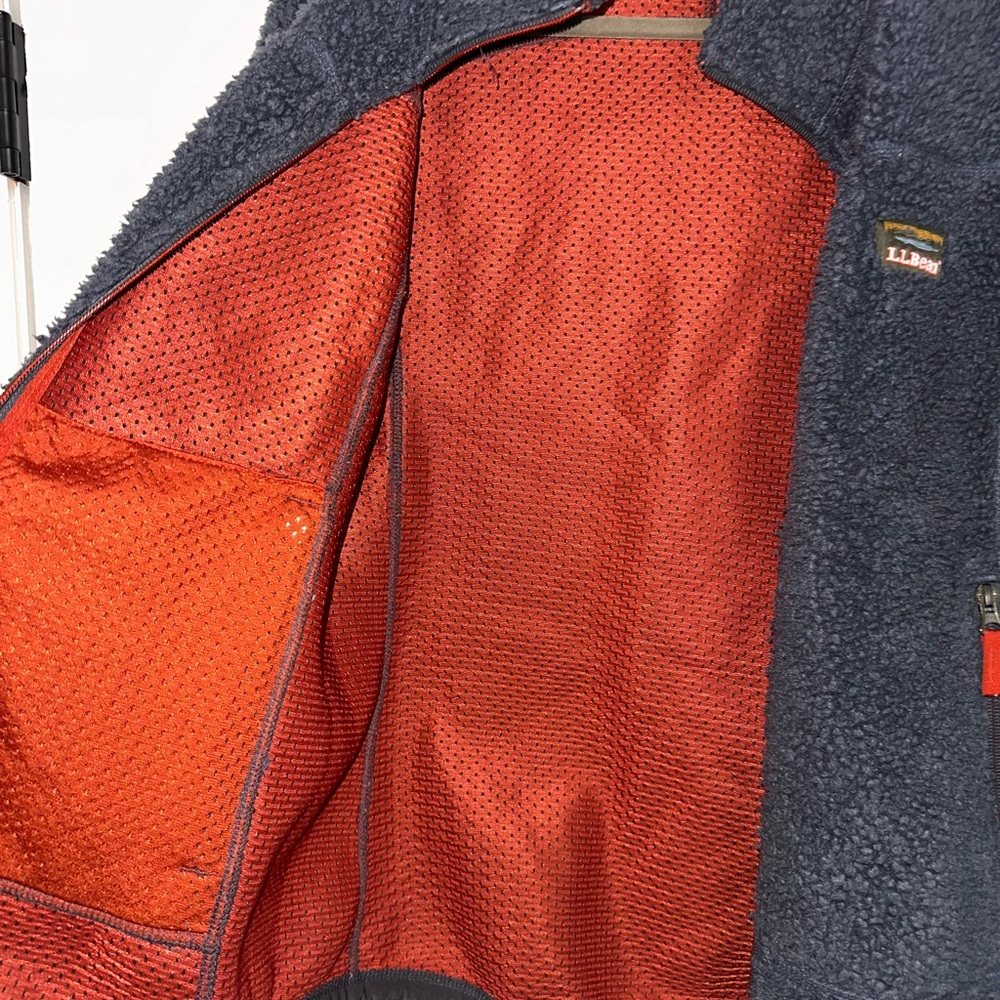 Vintage L.L. Bean Sherpa Jacket with Orange Accents - Picture 4 of 5
